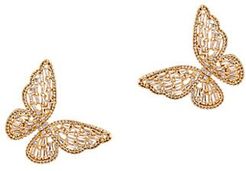 Luxe Goldtone & Crystal Butterfly Earrings