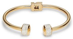 Luxe Rose Goldtone, Titanium & Crystal Cuff Bracelet