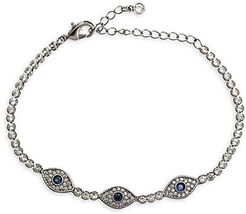 Luxe Sami Cubic Zirconia Evil-Eye Chain Bracelet