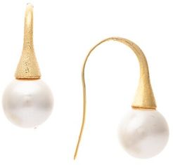 18K Goldplated & Man-Made Shell Pearl Drop Earrings
