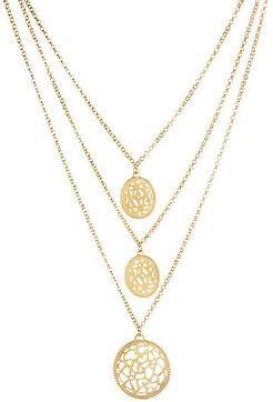 18K Goldplated Filagree Triple-Strand Necklace