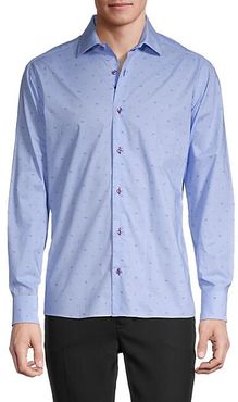 Poplin-Print Long-Sleeve Shirt