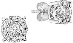 14K White Gold & 0.49 TCW Diamond Earrings