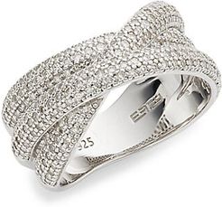 Sterling Silver & Diamond Crossover Ring