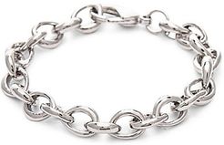 Rhodium-Plated Link Chain Bracelet