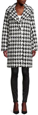 Houndstooth Faux Fur Coat