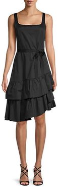 Ruffled Cotton A-Line Dress