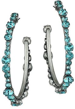 Alicia Blue Crystal Hoop Earrings