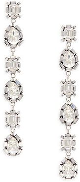 Jodes Silverplated & Glass Crystal Linear Earrings