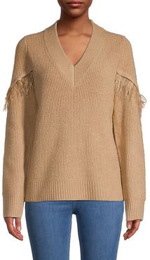 Ribbed V-Neck Sweater