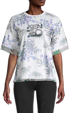 Sea Lily Voile-Overlay T-Shirt
