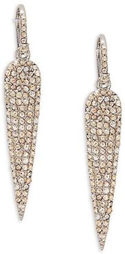 Rhodium-Plated Sterling Silver & Diamond Linear Earrings