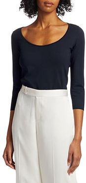 Ballet-Neck Sweater Top