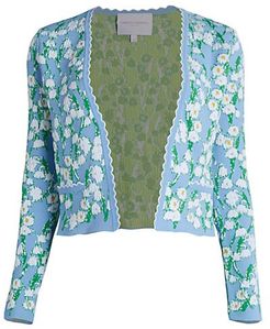 Floral Jacquard Knit Bolero