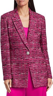 Opulent Textured Tweed Knit Jacket