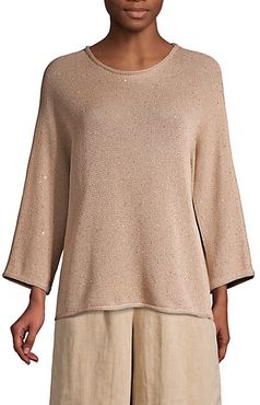 Sequin Dolman-Sleeve Sweater