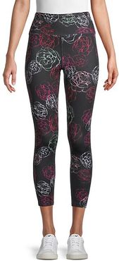 Floral-Print Ankle-Length Leggings