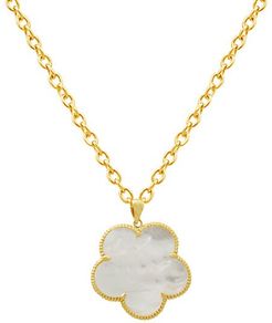 Clover Mother-Of-Pearl 14K Goldplated Pendant Necklace