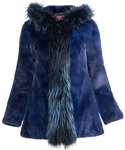 Made For Generation Collection&trade; Fox Fur-Trim Mink Coat