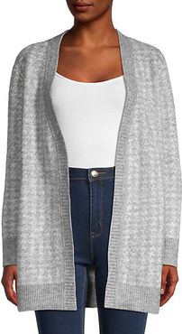 Patterned Open-Front Cardigan Sweater