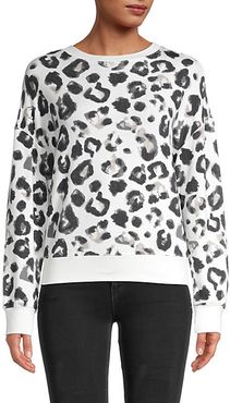 Leopard-Print Crewneck Sweatshirt