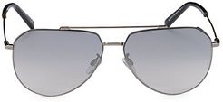 62MM Metal Aviator Sunglasses