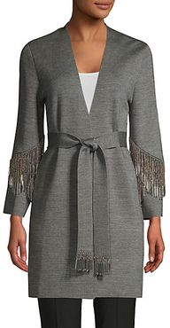 Sima Bead Fringe Wrap Cardigan