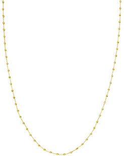 14K Yellow Gold Bead Station Chain Necklace