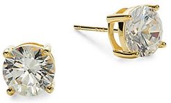Goldplated Sterling Silver & Simulated Diamond Stud Earrings