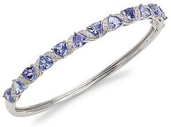 14K White Gold, Tanzanite & Diamond Bracelet