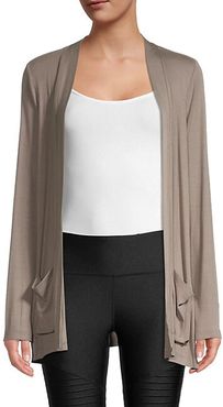 Ribbed Open Front Cardigan