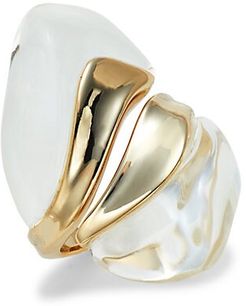 10K Goldplated & Lucite Sculptural Ring