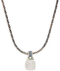 Sterling Silver, 18K Yellow Gold & Diamond Pendant Necklace