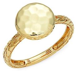 Dot Hammered 18K Yellow Gold Ring