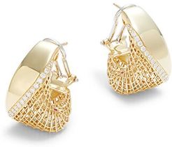 18K Yellow Gold & Diamond Earrings