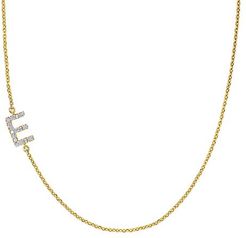 14K Yellow Gold & Diamond E Initial Pendant Necklace