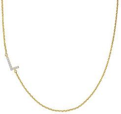 14K Yellow Gold & Diamond Initial L Pendant Necklace