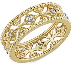 14K Yellow Gold & Diamond Band Ring