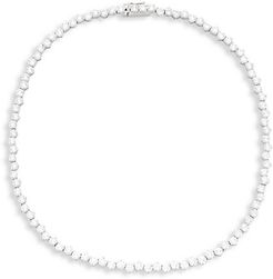 White Rhodium-Plated & Crystal Necklace