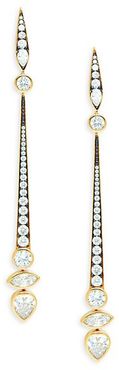 Rave Spike Goldplated Sterling Silver & Crystal Drop Earrings