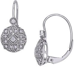 14K White Gold & Diamond Drop Earrings