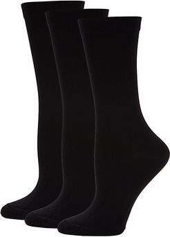 3-Pack Ribbed-Cuff Crew Socks