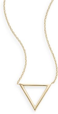 Ophol 14K Yellow Gold Triangle Pendant Necklace