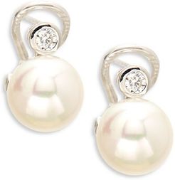 Crystal, Faux Pearl & Sterling Silver Orb Drop Earrings