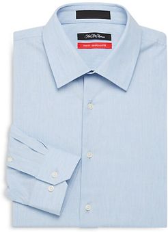 Trim-Fit Cotton-Blend Textured Dress Shirt