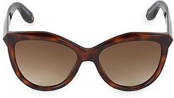 55MM Oversized Round Tortoiseshell Sunglasses