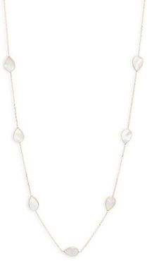 Mother-of-Pearl Teardrop Single Strand Necklace
