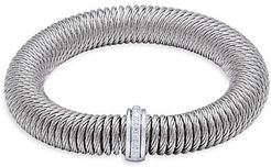 Stainless Steel, 18K White Gold & Diamond Bracelet