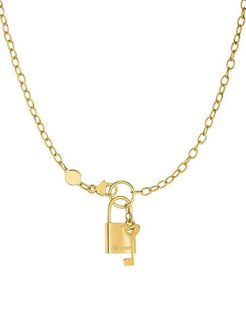 14K Yellow Gold Lock and KeyChain Necklace