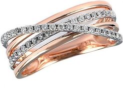 14 Kt Rose Gold Layered 0.28 TCW Diamond Band